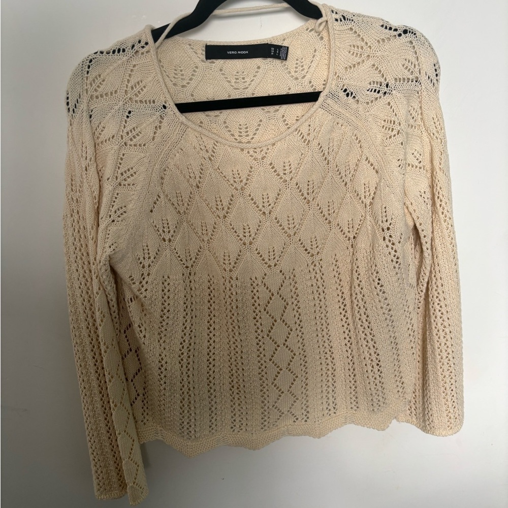 Crocheted cream top
